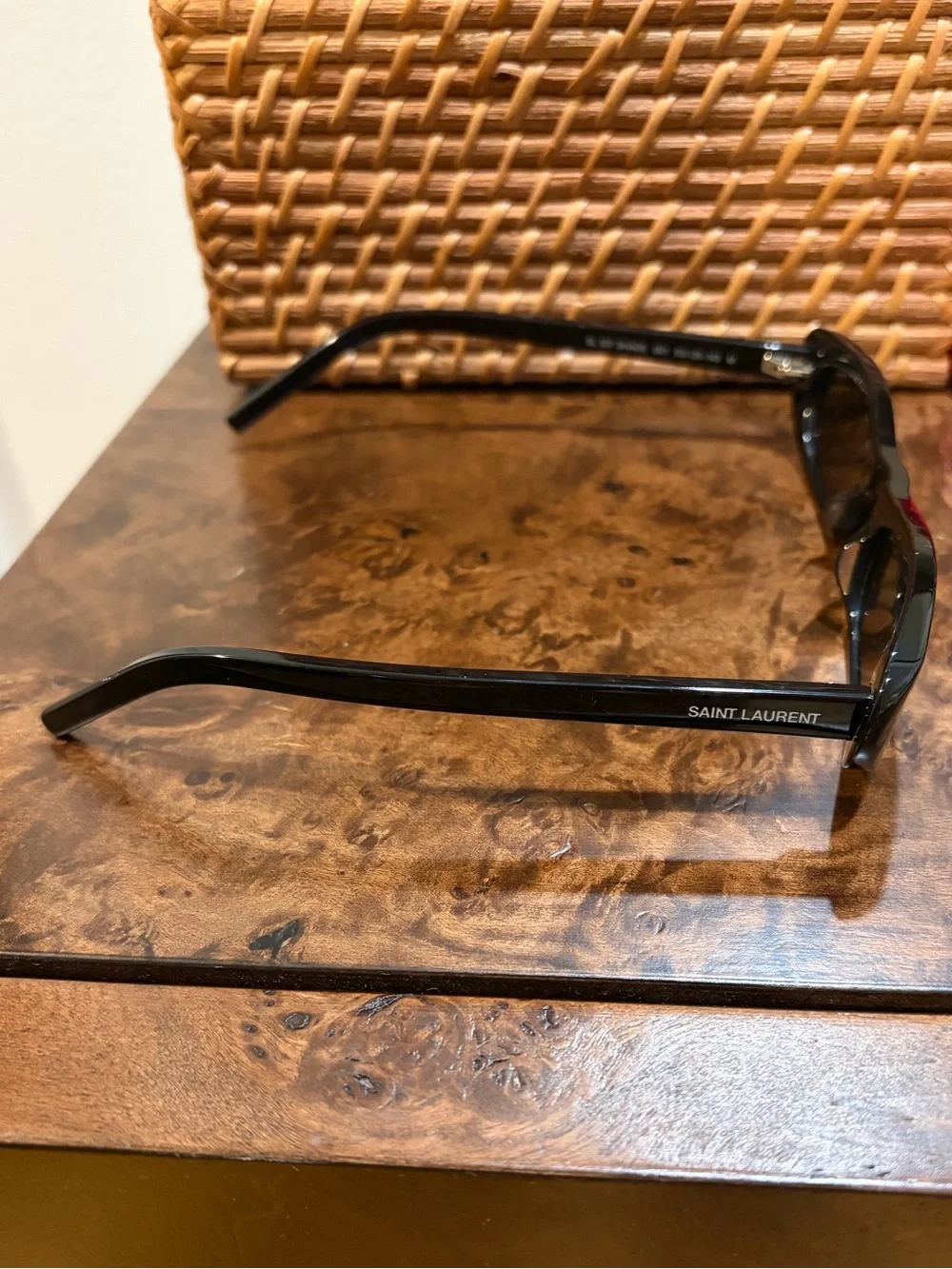Yves Saint Laurent Black Slim Oval Sunglasses